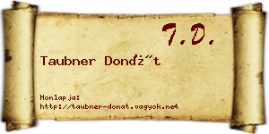 Taubner Donát névjegykártya